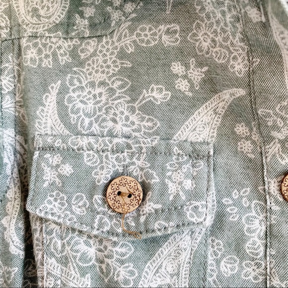 Sage green girls long sleeve dress print paisley floral print size 5 RELISTED - Picture 8 of 8